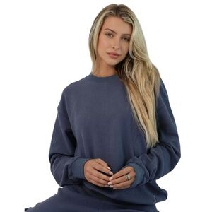 NWT COMFRT Waffle Stone Blue Long Sleeve Lounge Shirt Size Extra Small